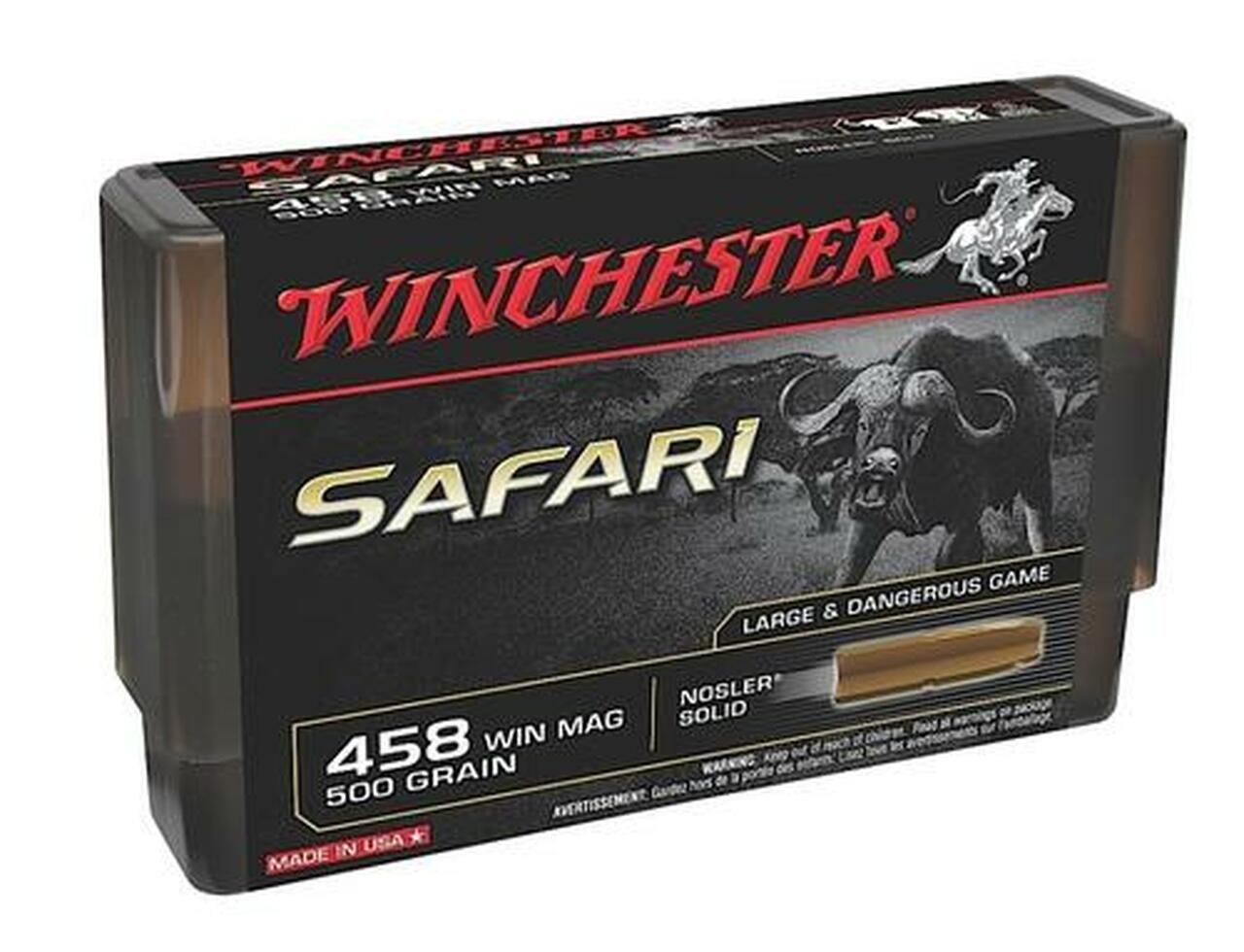 Image of Winchester 458 Win Mag 500gr, NOS Solid, 20rd Boxe