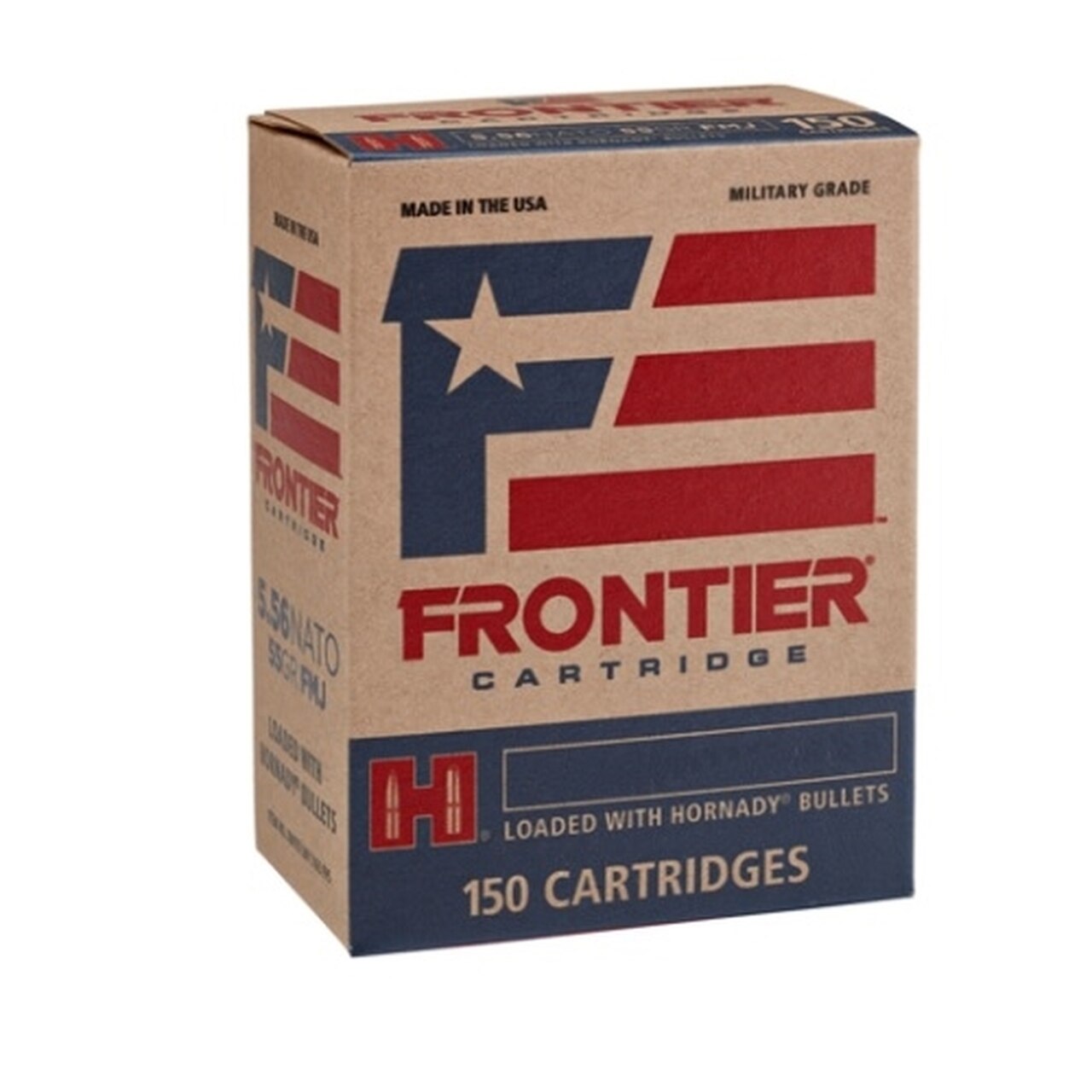 Image of Hornady Frontier 5.56mm, 55gr, Full Metal Jacket, M193, 150rd/box
