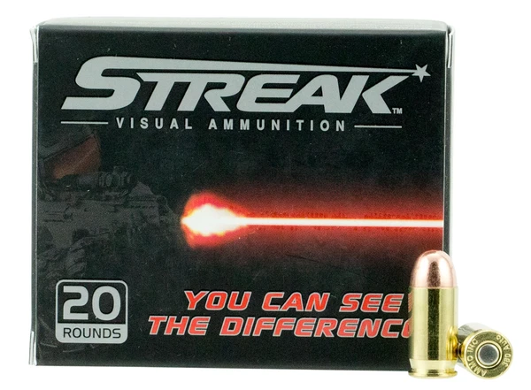 Image of Ammo Inc 380100TMCSTR Streak Red 380 Automatic Colt Pistol (ACP) 100 GR Total Metal Jacket 20 Bx/ 10 Cs