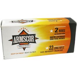 Image of Armscor 36 gr High Velocity Hollow Point .22lr Rimfire Ammo, 200/box - 50321