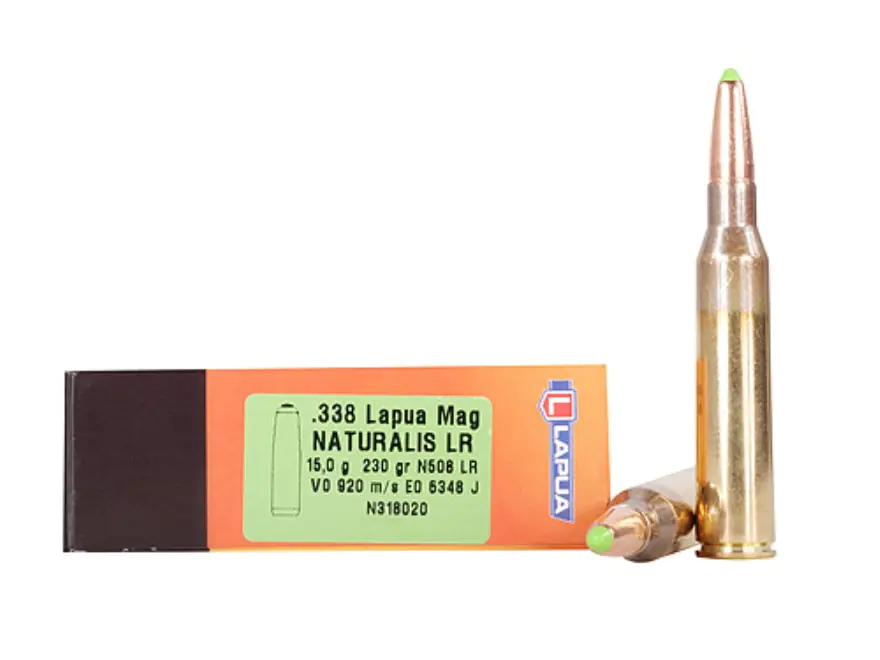 Image of Lapua Naturalis Ammunition 338 Lapua Magnum 230 Grain Round Nose Lead-Free Box of 10