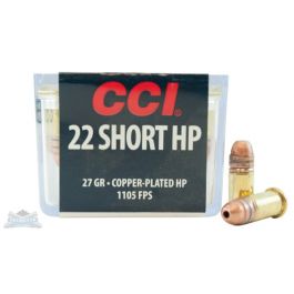 Image of CCI .22 Short 27gr Copper Plated HP High Velocity Ammunition 100rds -0028