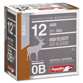 Image of Aguila Field 12 Gauge 2-3/4 inches 0 Buck Shot 1 oz Lead Shotshell, Buckshot, 25/Box - 1C1200BA