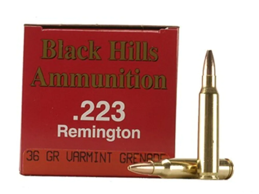 Image of Black Hills Ammunition 223 Remington 36 Grain Barnes Varmint Grenade Hollow Point Flat Base Lead-Free Box of 50