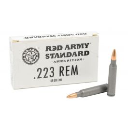 Image of Red Army Standard .223 Remington Steel Cased 55gr FMJ 20rd Box Ammo - AM3269