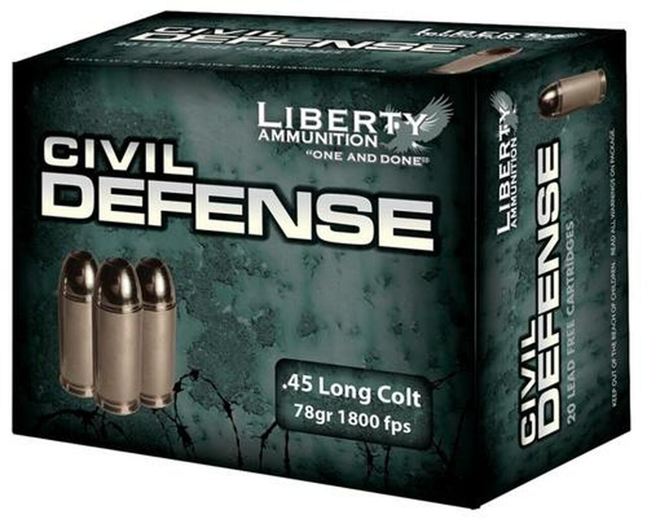 Image of Liberty Civil Defense 45 LC 78 gr, LF Fragmenting HP 20rd Box