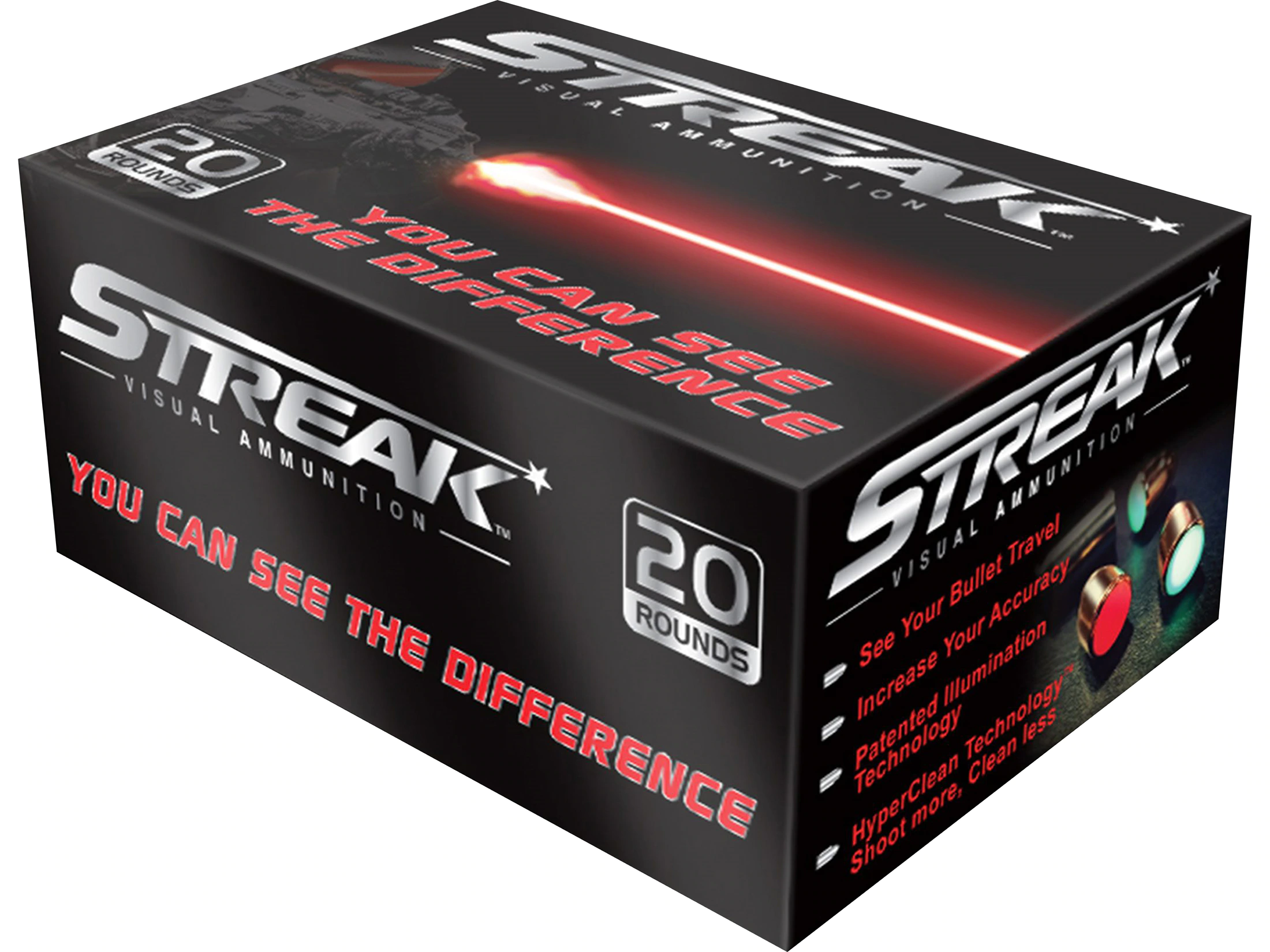 Image of Ammo Inc Streak 380 Auto 90gr, Jacketed Hollow Point, 20rd Box