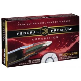 Image of Federal Premium 110 gr Nosler AccuBond .25-06 Rem Ammo, 20/box - P2506A1