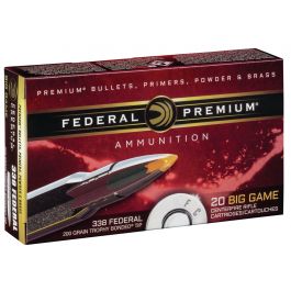 Image of Federal Premium 200 gr Trophy Bonded Tip .338 Federal Ammo, 20/box - P338FTT2