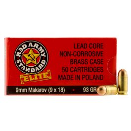 Image of Century Arms Red Army Standard 93 gr Full Metal Jacket 9x18mm Makarov Ammo, 50/box - AM2017B