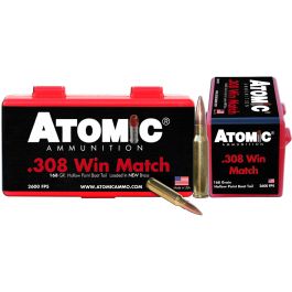 Image of Atomic Ammunition Match 168 gr Hollow Point Boat Tail .308 Win Ammo, 50/box - 426