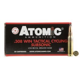 Image of Atomic Ammunition Tactical Cycling Subsonic 260 gr Soft Point Round Nose .308 Win/7.62 Ammo, 50/box - 472