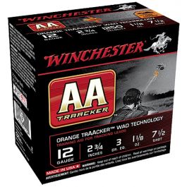 Image of Winchester Ammunition AA Black Traacker Wad Tech 2.75" 12 Gauge Ammo 7-1/2, 25/box - AAHA127TO