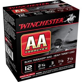Image of Winchester Ammunition AA Black Traacker Wad - Heavy 2.75" 12 Gauge Ammo 7-1/2, 25/box - AAM127TB