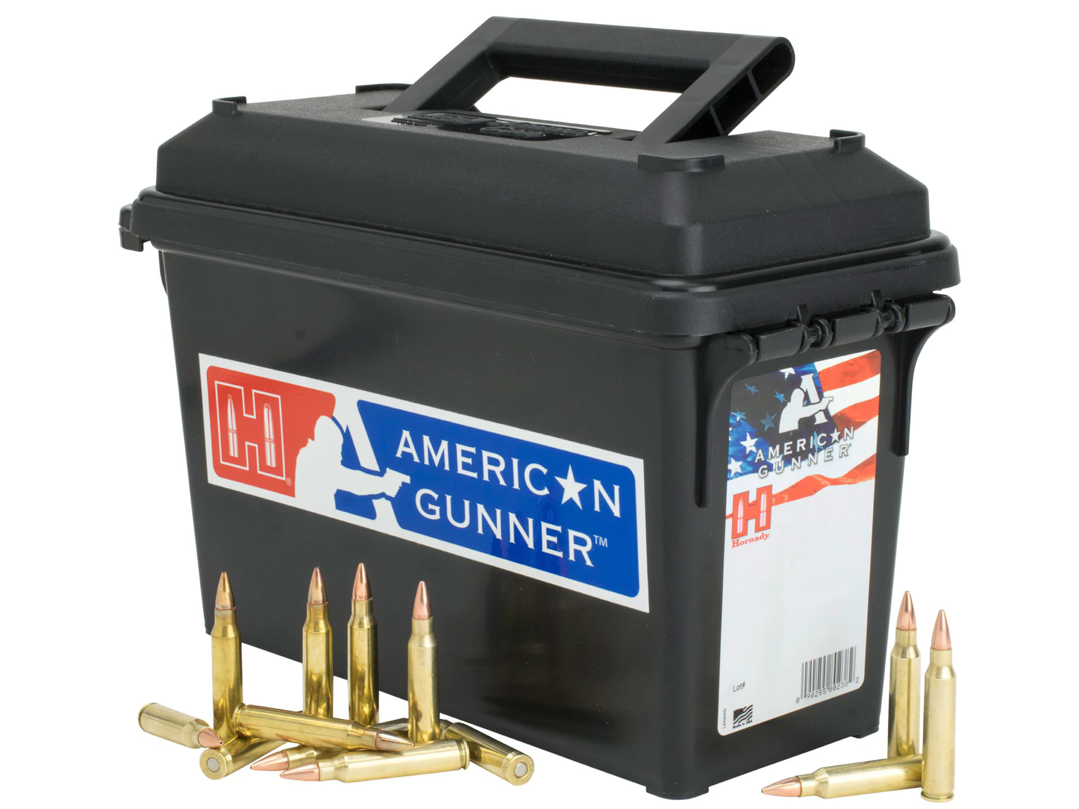 Image of Hornady American Gunner Ammunition 6.8mm Remington SPC 110 Grain Hollow Point Boat Tail Ammo Can of 200