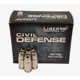Image of Liberty Ammunition Civil Defense 50 gr CMHP .357 SIG Ammo, 20 Rounds/box - LACD357SIG053