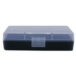 Image of Berrys Bullets 401 .380/9mm 50 Round Flip-Top Ammo Box, Clear/Black - 71933