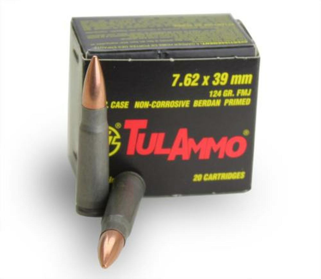 Image of TulAmmo 7.62X39 124gr, FMJ, 20rd Box, 50rd Box