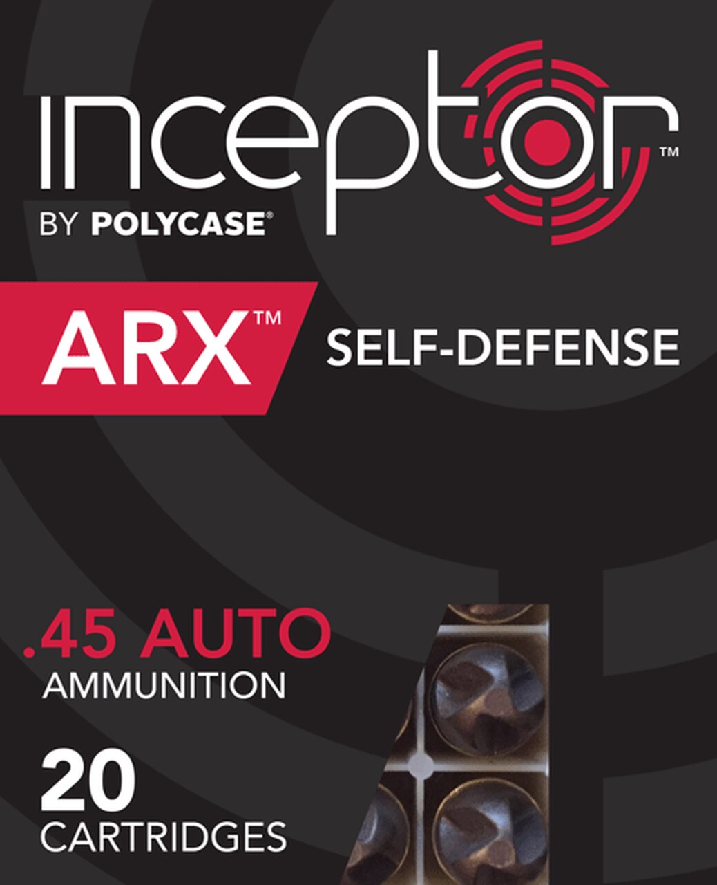 Image of Polycase Inceptor ARX Self-Defense Ammo, 45 ACP 114 GR, 20 Rd Box