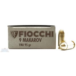 Image of Fiocchi 9X18 Makarov 95GR FMJ Ammunition 50rds - 9MAK