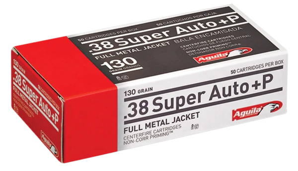 Image of Aguila 1E382112 38 Super +P 130 GR Full Metal Jacket 50 Bx/ 20 Cs