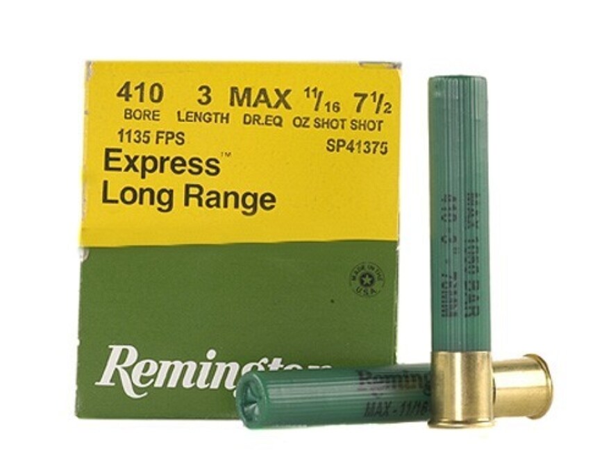 Image of Remington Express Extra Long Range Shotgun Ammo .410 ga 3" MAX 11/16 oz #7.5 1135 fps - 25/box