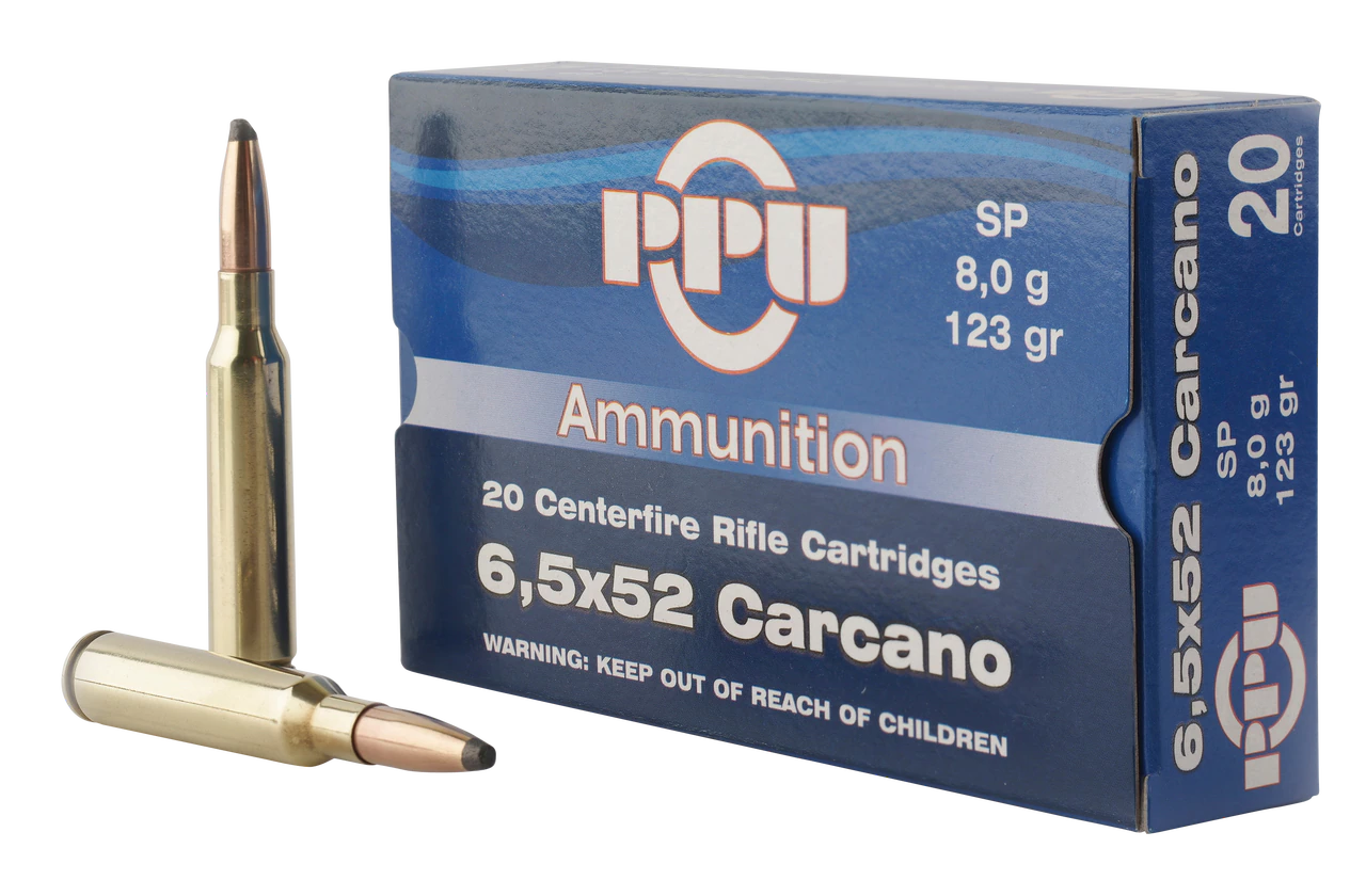 Image of PPU Metric Rifle SP 6.5x52mm Carcano 123gr, Soft Point, 20rd Box