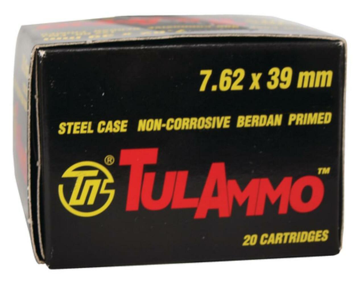 Image of TulAmmo 7.62X39 Ammo 124gr, Hollow Point, 1000rd/Case DELIVERED FREE FREIGHT