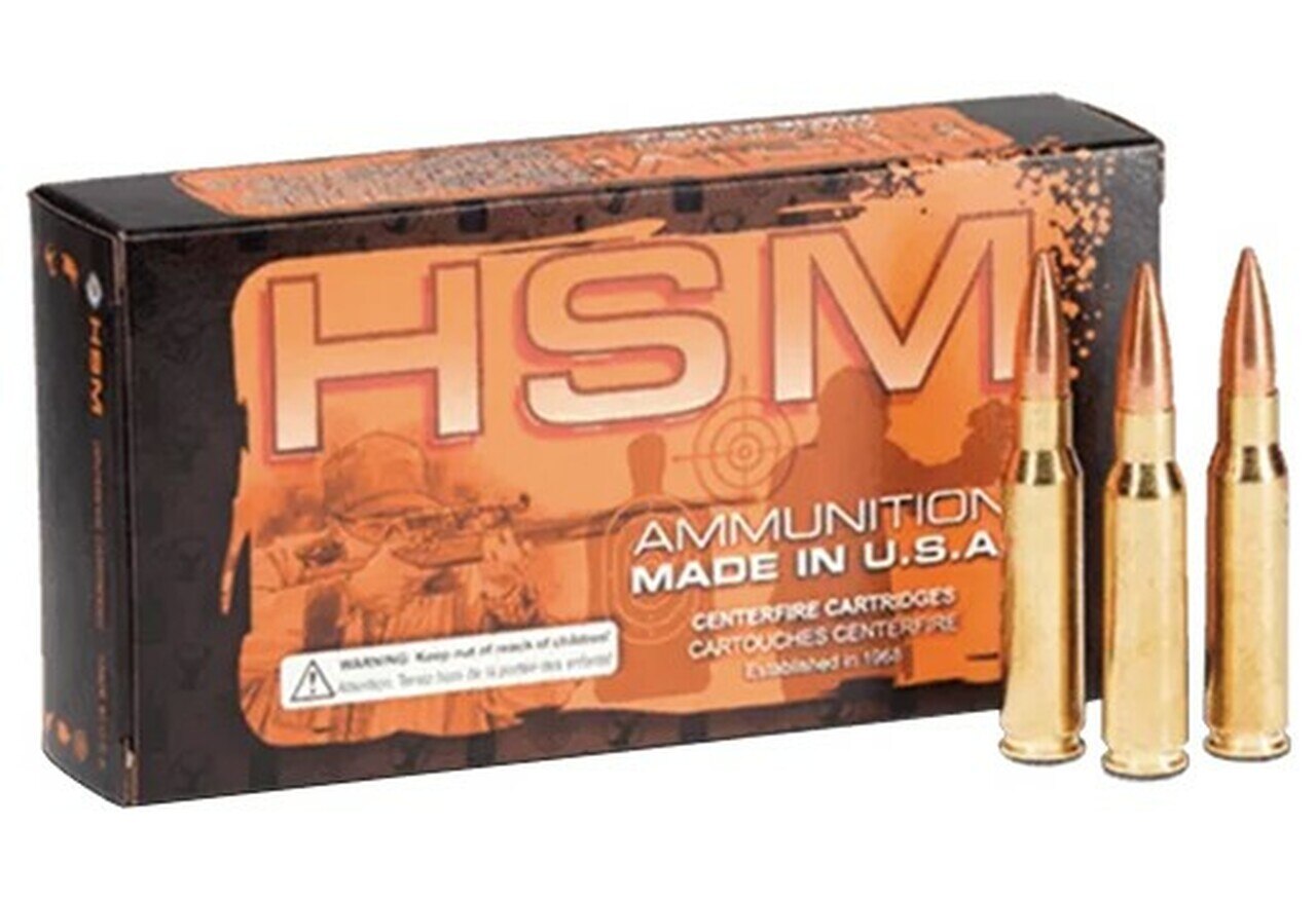 Image of HSM Ammo .45-70 Govt, 350gr, Swift-A-Frame, Flat-Nose, 20rd box / 25 box per case