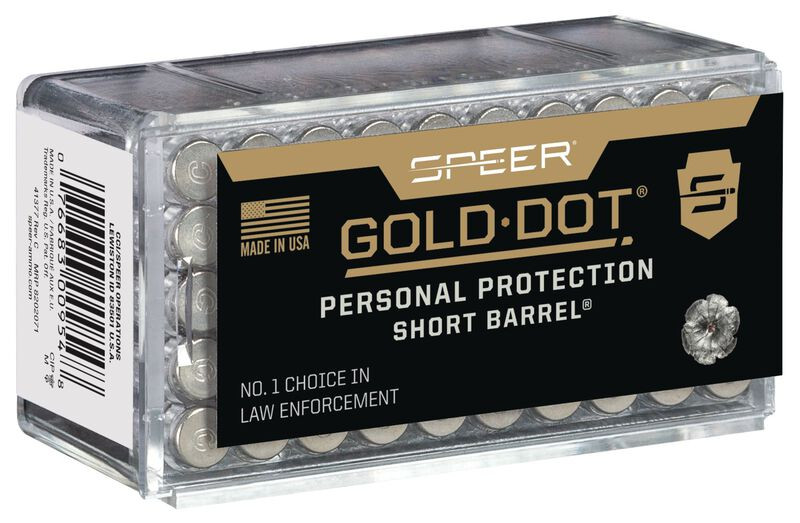Image of Speer Gold Dot Short Barrel Personal Protection Rimfire Ammunition .22 WMR 40 gr HP 1050 fps 50/ct
