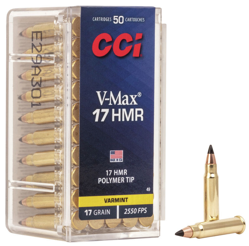 Image of CCI A17 Varmint Tip Rimfire Ammunition .17 HMR 17 gr VMax 2550 fps 50/ct