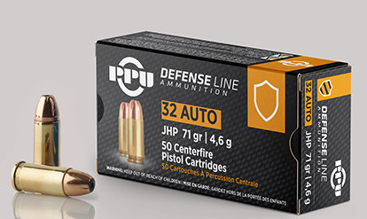 Image of PPU Handgun Ammunition .32 Auto 71 gr JHP 902 fps 50/ct