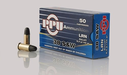 Image of PPU Handgun Ammunition .38 S&W 145 gr LRN 689 fps 50/ct