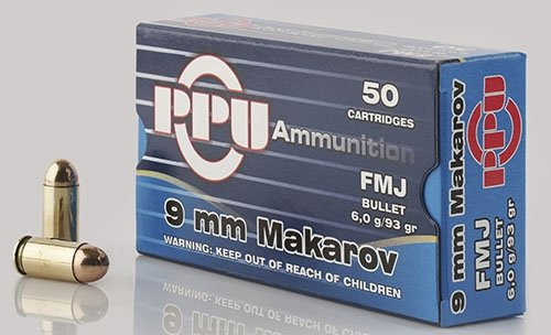 Image of PPU Handgun Ammunition 9mm x 18 Makarov 93 gr FMJ 50/ct