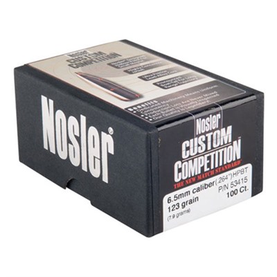 Image of Nosler Custom Competition 6.5mm (0.264") Hollow Point Boat Tail Bullets - 6.5mm (0.264") 140gr Hollow Point Boat Tail 1,000/Box