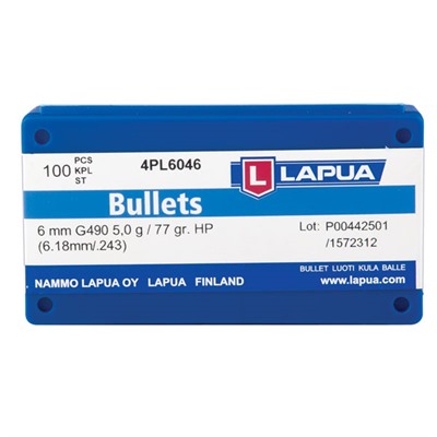 Image of Lapua Hollow Point Bullets - 6mm (0.243") 77gr Hollow Point 100/Box