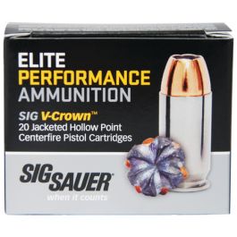 Image of Sig Sauer 10mm 180gr JHP V-Crown Elite Performance Ammunition 20rds - 10MM1-20
