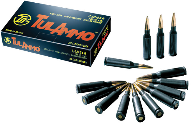 Image of Tulammo rifle Ammunition 7.62X54R 148gr FMJ 20/ct