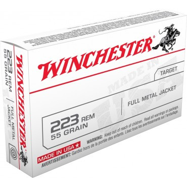 Image of Winchester USA Lake City Rifle Ammunition .223 Rem 55gr FMJ 3270 fps 20/ct